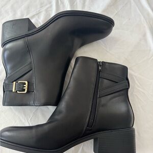 Black Leather Ankle Boots